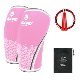 BOLD TRIBE - Rodilleras Deportivas de 7mm - Ideal para Crossfit, Gym, Powerlifting, Halterofilia, Box y Entrenamiento Funcional - 100% Neopreno Premium - Para Hombres y Mujeres - Talla L - Color Rosa