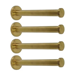 Golden Brushed Stainless Steel Single Heavy Duty Wall Mount Hook, Bath Towel Hooks, Robe Hooks, Coat Hanger, 4 PCS (6 inch)