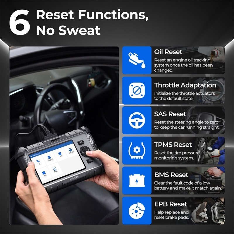 TOPDON AD500 Car OBD2 Scanner Code Reader Check Engine ABS