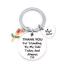 Tebliomro Maid of Honor Gifts for Women from Bride Appreciation Proposal Wedding Gifts for Maid of Honor Bridesmaid Bachelorette Party Bridal Party Gifts Keychain for Maid of Honor Jewelry