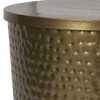 Bloomingville Boho Hammered Metal Drum Table or Planter with Lid,