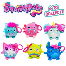 SquishPets Keychain Nila G Soft Toy in a Keyring 6 cm Blue