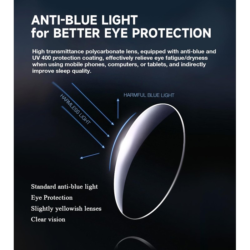 Missfive 2-Pack Mens Light Multifocus Progressive Reading Glasses Blue Light