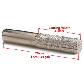 JINGLING 13.3mm Cylindrical Diamond Router Bit Cylinder Profile Wheel Brazed Shank 1/2" Tools for Stone