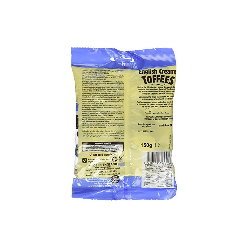 Walkers' Nonsuch English Creamy Toffees | with Whole Milk &