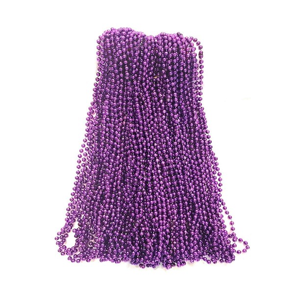 Purple Mardi Gras Beads 33 inch 7mm, 6 Dozen, 72 Necklaces