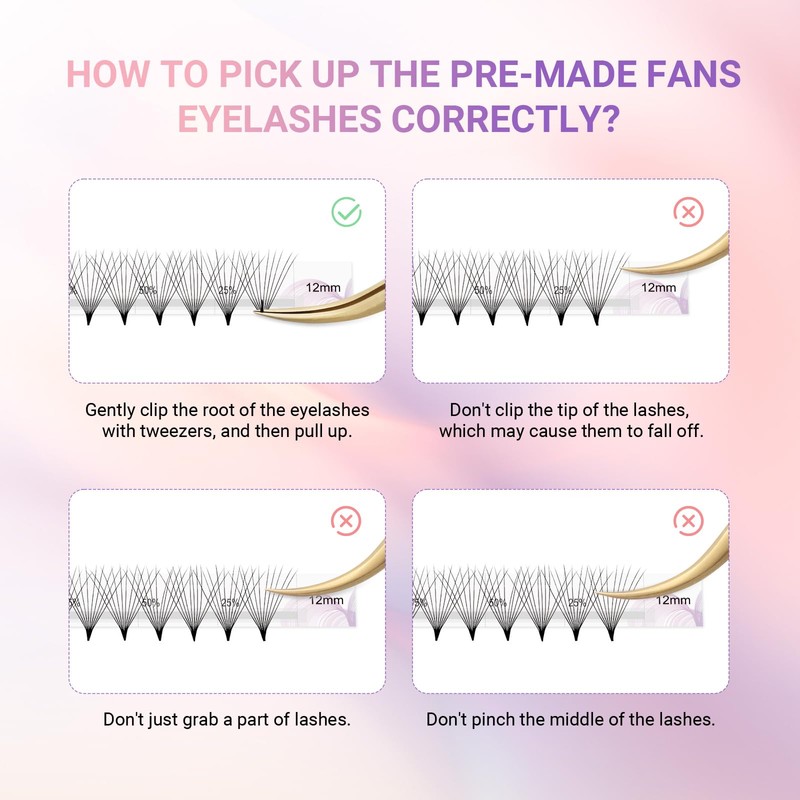 NAGARAKU Eyelash Extensions Premade Fans Eyelash Premade Volume Fan Eyelashes