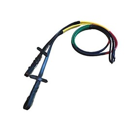 Cwell Equine MultiColour Rainbow Training Rubber Leather Reins For Horse Cob Pony Black (Full Size)