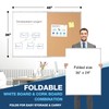 Large White Board Dry Erase Foldable Cork Board Combo, 48"
