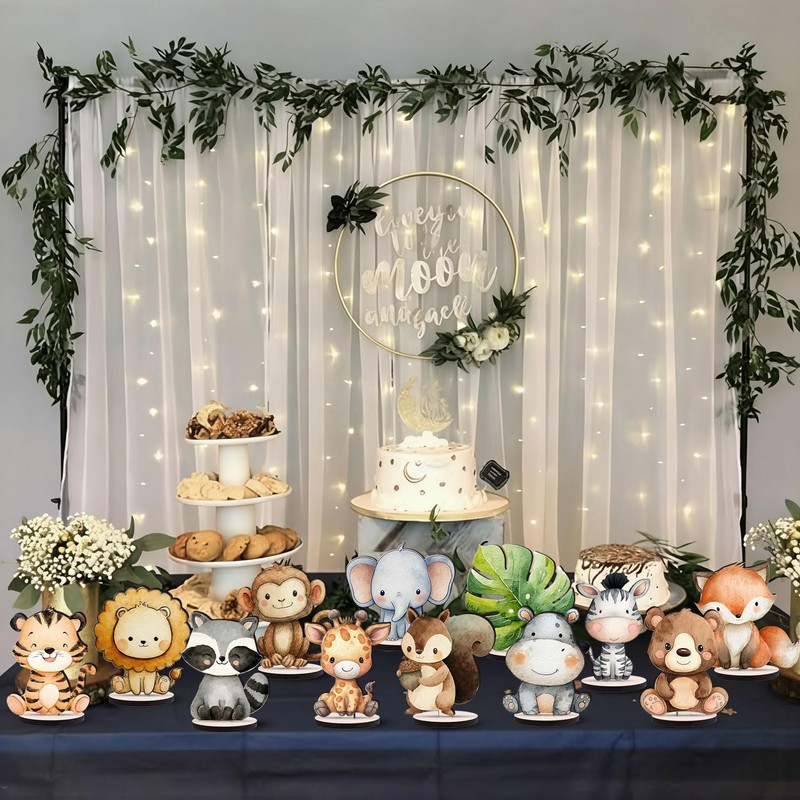 12 Pcs Woodland Animals Table Centerpiece, Cute Animals Baby Shower