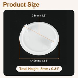 sourcing map Hinge Hole Covers, 28Pcs 38mm(1-1/2") ID - Plastic Concealed Hinge Hole Cover Round Flush Type Plug Cap for Furniture Cabinet Cupboard (White)