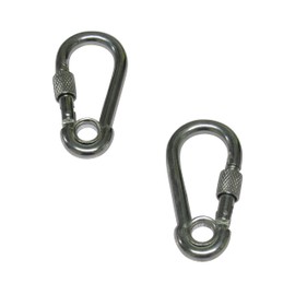 Carabiner Clip Snap Hook Eyelet & Screw Nut 7MM x2 (Zinc Plated Carbine Spring Loaded Karabina)