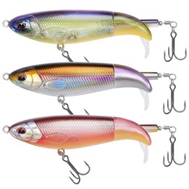 TRUSCEND Floating Fishing Lures with BKK Hooks, Whopper Plopper for Freshwater or Saltwater, Top Water Lure for Bass Catfish Pike, Fishing Wobble Surface Bass Bait Teasers Fishing Gifts for Men