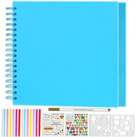 Miaikoe DIY Scrapbook Album 25.5x25.5 cm Hardcover Kraft Blank Paper Scrap Book with 20 Sheets Memory Book for Family Wedding Photography Anniversary (Purple)