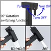 WRKMH Bidet Hand Shower Set Black 2 Functions Hand Shower