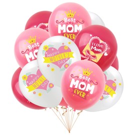 KIPETTO Happy Mother's Day Balloons 24Pcs 12 Inch Latex Balloons for Mother's Day Party Mother Birthday Party Decorations Supplies