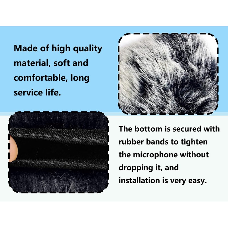 Lhbwhiz Microphone Windscreen, Muff Fur Windscreen, Mini Wind Pop Filter