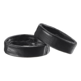 sourcing map PU Leather Loops Replacement Retaining Ring Keeper for 14mm Width Watch Band, Black 2 Pcs