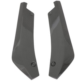 AINTIER 7.38 x 4.31 Side Fender Skirt Lip Splitter Canard Protector PP Fits For Universal Rear Bumper Diffuser Glossy Carbon Look Bumper Side Skirt Spoiler Splitter