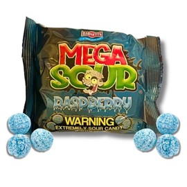 Barnetts Mega Sour Raspberry - Extremely SOUR Candy - 3.2 oz. Bag By Lyza's Sweets & Treats