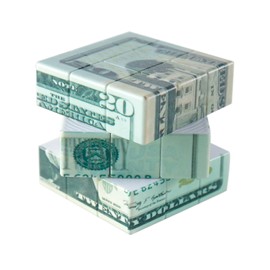 Speed Cube 3x3 Ten-Dollar Notes/Bill Back Pattern Magic Cube Puzzle,IQ Games Puzzles Relief Effect Adult Toys,5.6cm/2.2" (20 Dollars)