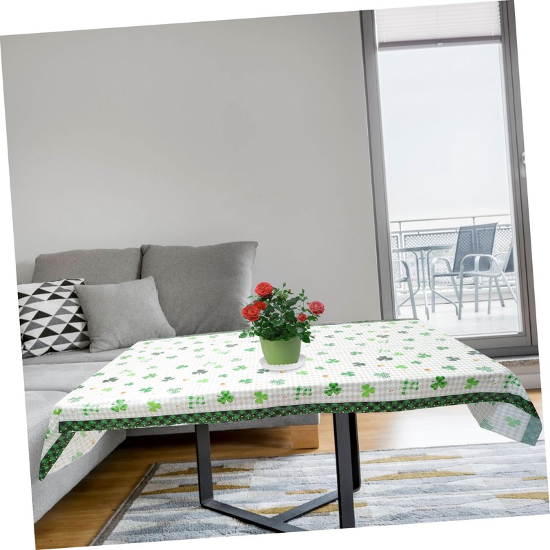 Alipis 2pcs Shamrock Party Tablecloth St. Patrick's Day Party Supplies