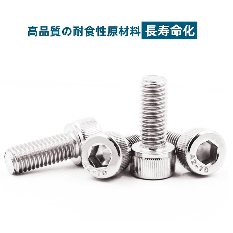 304 (SUS) Stainless Steel Hex Socket Bolts, Full Thread, M6