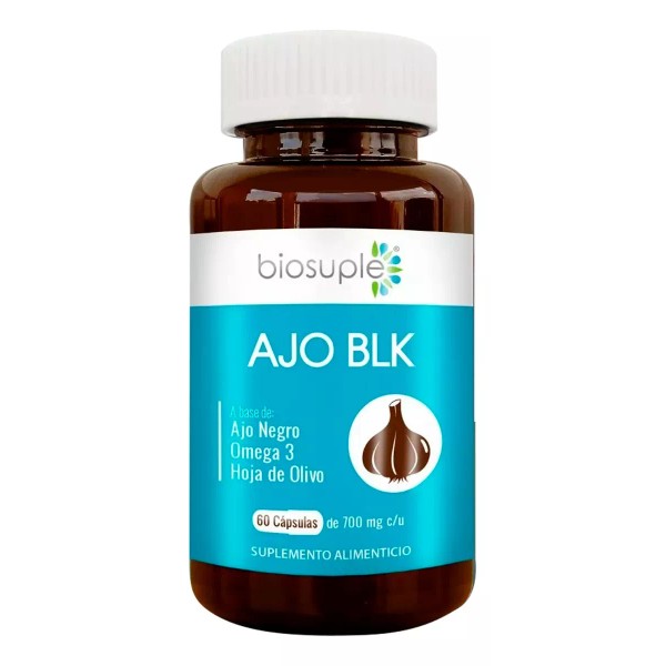 Biosuple Suplemento Ajo BKL Ácidos grasos -Ajo Negro + Omega 3 Biosuple 60 Caps Sabor Sin sabor