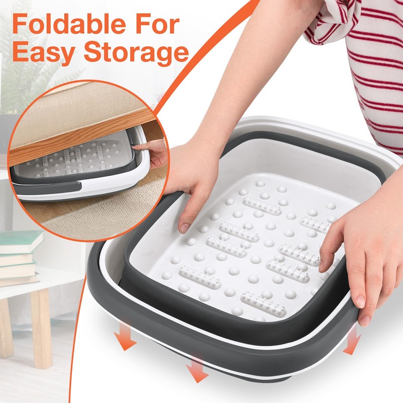 Udefineit Collapsible Foot Soaking Tub with Handle, 15L/4 Gallons, Portable