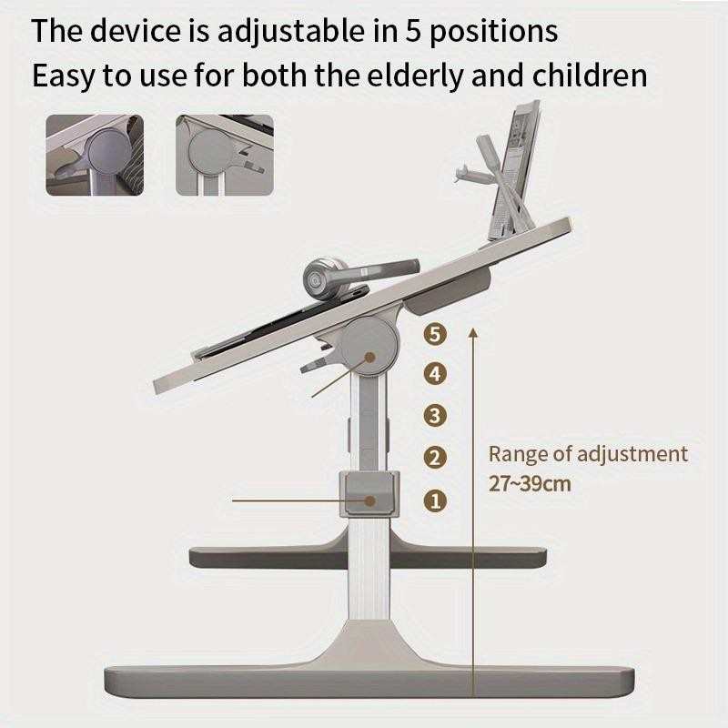 Laptop Bed Table - Adjustable Height, Foldable With USB Charging