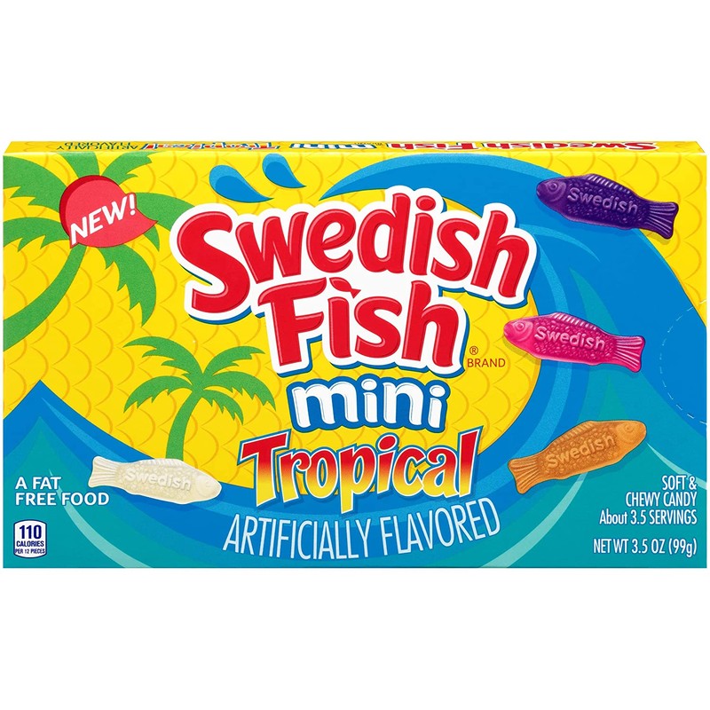 SWEDISH FISH Mini Tropical Soft & Chewy Candy, 12 -
