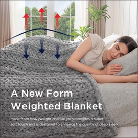 Maetoow Handmade 10 lb Soft Knitted Weighted Blanket, 40 x 60 in Breathable Chunky Knit Gravity Blanket Throw, Home Decor for Sofa Couch Bed, Cream