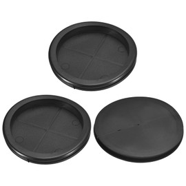 QUARKZMAN Pack of 3 Rubber Cable Grommets, 91 mm, ID 100 mm, Drill Hole, Rubber Grommets, One-Sided Hole Plugs, Rubber Seal, Round for Protection of Wires and Cables, for Desks, Black