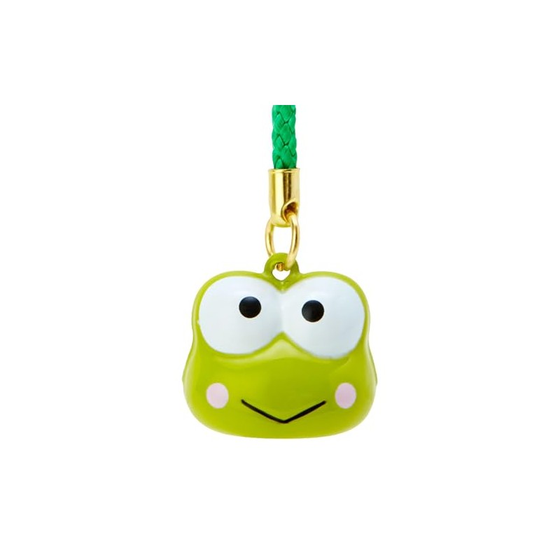 Sanrio 341711 Face Shaped Bell Netsuke Kerokeroppi Strap Cord Brass