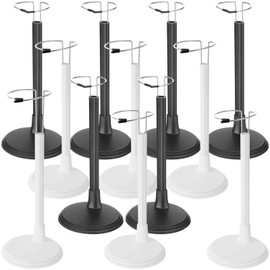 Yaocom 12 Pcs Doll Stands for 8 to 14 Inches Adjustable Dolls Figure Stand Display with Expandable Waist Wire Action Doll Stands Display Rack for Home Shop Birthday Party Favor (Black, White)
