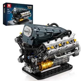 Reobrix V6 Mechanical Engine Model Building Kit for Adults, 1268 Pieces