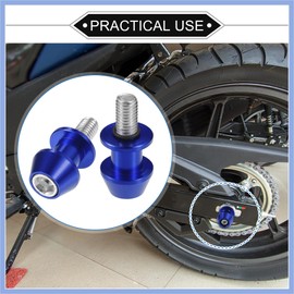 PARSLUCK 1 Pair Swingarm Spools, 10mm M10x1.5 CNC Swing Arm Spools Sliders Stand Universal for Motorcycle Durable Aluminum Alloy Blue Stable