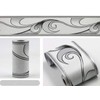 Meboem 10M Royal Siver Grey Wave Patten Wallpaper Border Peel