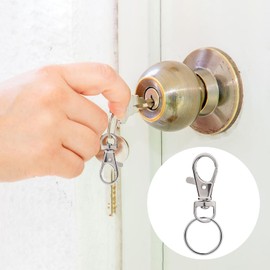 iCovalescent Pack of 20 Rotating Lobster Clasps, Stainless Steel Key Ring, Swivel Clasps, Snap Hook with Key Ring Rings (Silver)