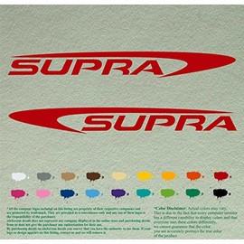 Pair of Supra Boats Decals Vinyl Stickers Boat Outboard Motor Lot of 2 (12", Red 031)