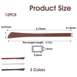 ElevateTech 12 Pairs Eyeglass Replacement Temples Non Slip Soft Silicone Eyeglass Ear Cushions Glasses End Tips Ear Sock Pieces Sleeve for hin Metal Glasses Legs Reading Glasses(Black White Coffee)