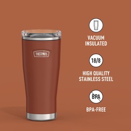 THERMOS ICON SERIES Stainless Steel Cold Tumbler, 24 Ounce, Saddle