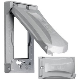 Bell MX1050S Weatherproof Single Outlet Cover Outdoor Receptacle Protector, Grey, Vertical Flat by TayMac