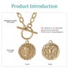 AEEVA Chunky Gold Coin Necklace for Women Silver and Gold