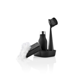EVA SOLO | Dishwashing Set | Soap Dish, Liquid Soap Dispenser, Dish Brush & Sponge | Dish Washing Accessories | Black
