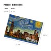 Lantern Press 1000 Piece Jigsaw Puzzle, Chicago, Illinois, Starry Night
