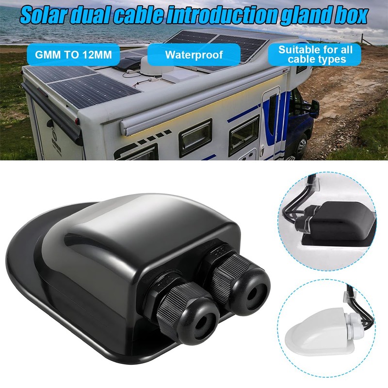 TSUGAMI Car Solar Cable Entry Gland, Waterproof Solar Double Panel