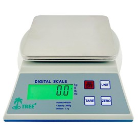 Tree KHR502 High Resolution Kitchen Scale - 500g Capacity, 0.1g Precision, Tare & Hold Function, Durable Build, Ideal for Cooking & Baking (Gray)