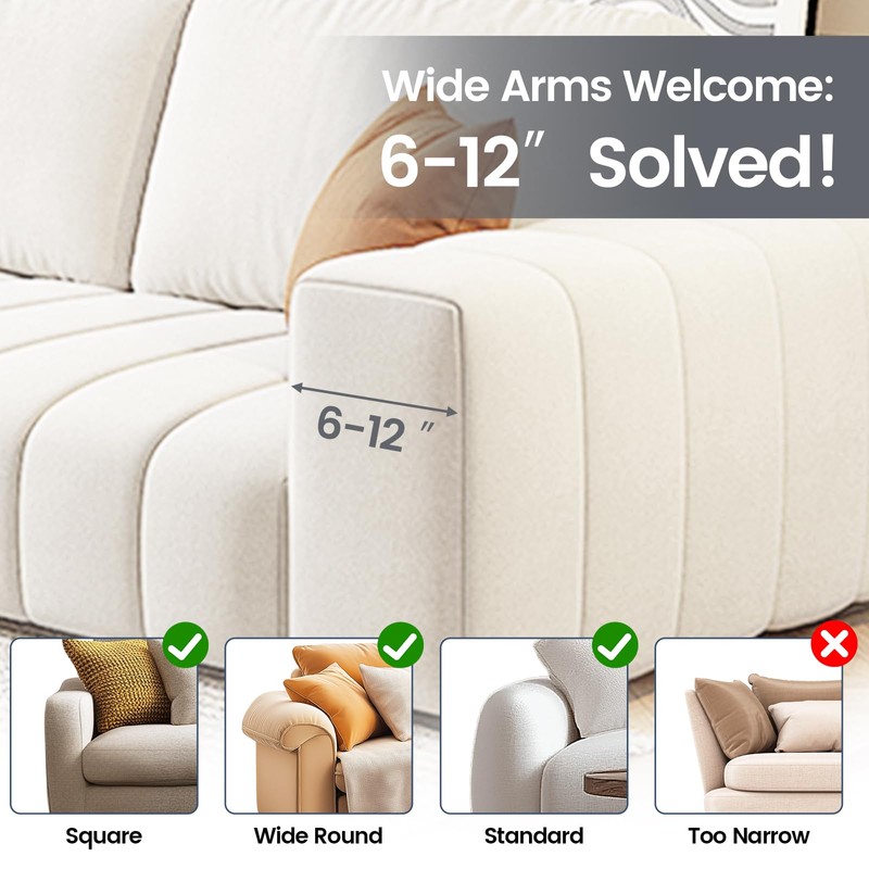 PANZIYU Couch Cup Holder Tray, Silicone Sofa Armrest organizer with