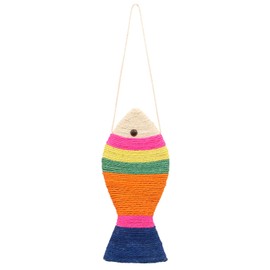 UEETEK Sisal Rope Cat Scratch Board Scratching Pad Play Funny Toy Fish Shape (Random Color)